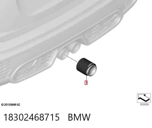 Bocal para o silenciador 18302468715 BMW