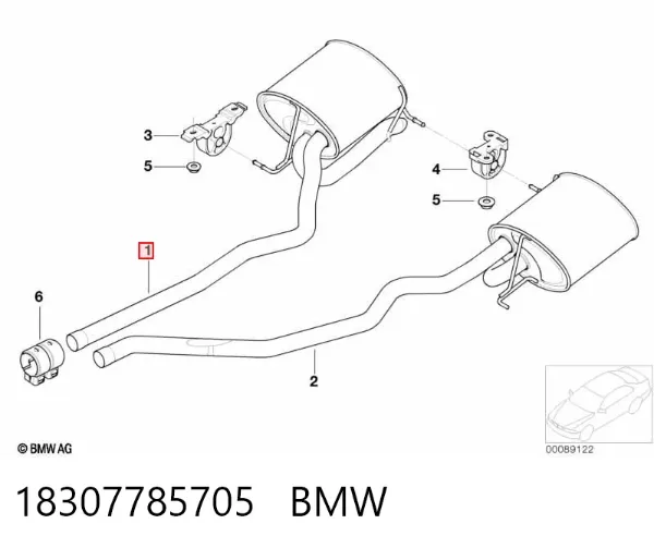 Silenciador, parte traseira 18307785705 BMW