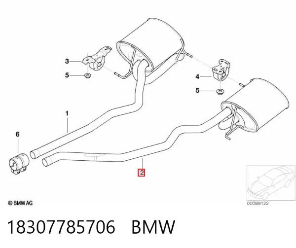 Silenciador, parte traseira 18307785706 BMW