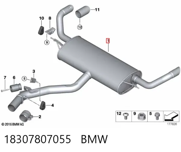 Silenciador, parte traseira BMW X6 E71
