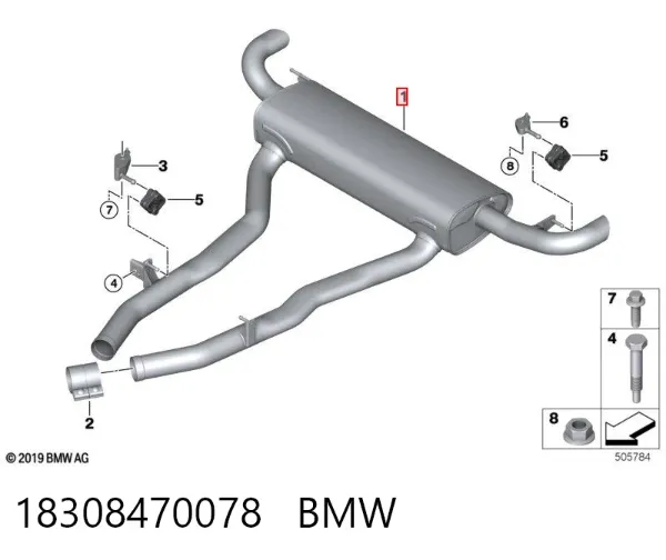 Silenciador, parte traseira BMW X5 G05, F95