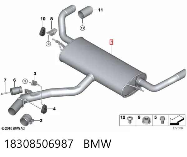 Silenciador, parte traseira BMW X5 E70