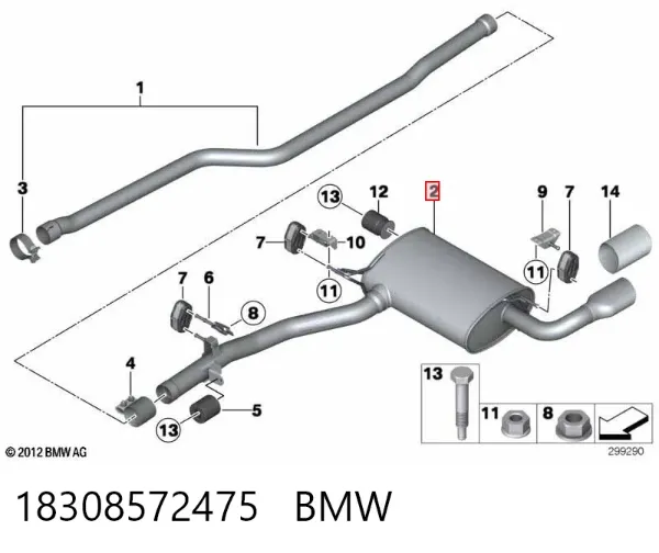 Silenciador, parte traseira BMW X3 F25