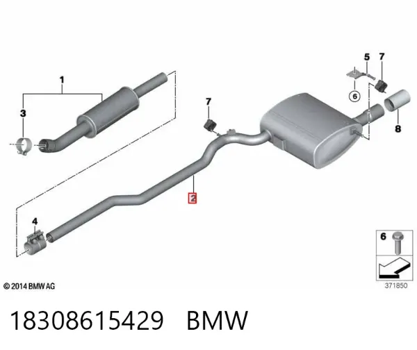 Silenciador, parte traseira Mini Cooper F57