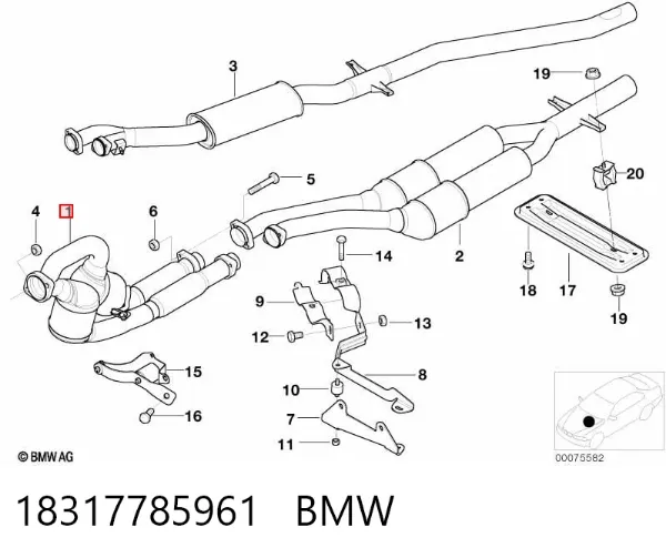 Convertidor - catalisador 18317785961 BMW
