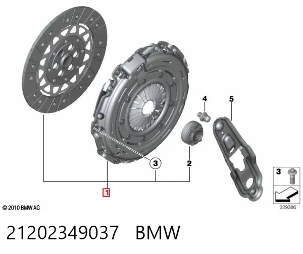 Kit de embraiagem (3 peças) 21202349037 BMW