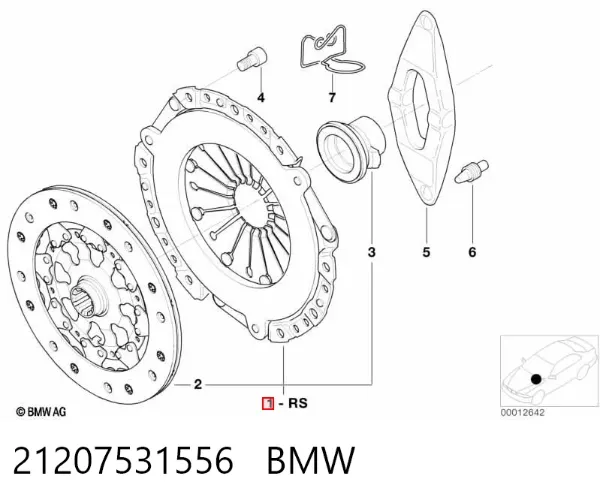 Kit de embraiagem (3 peças) 21207531556 BMW