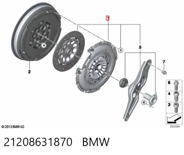 Kit de embraiagem (3 peças) 21208631870 BMW