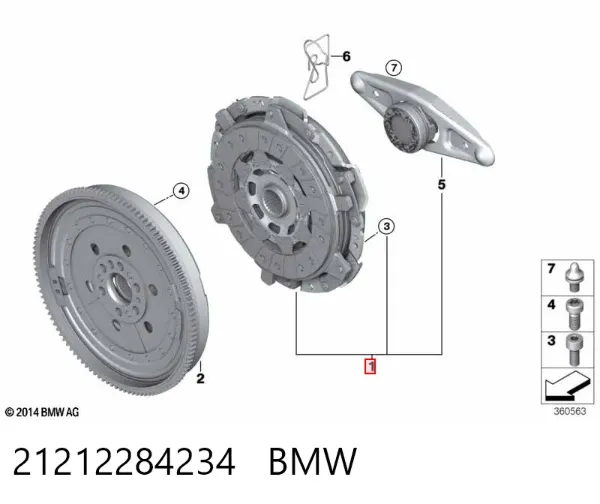 Kit de embraiagem (3 peças) 21212284234 BMW