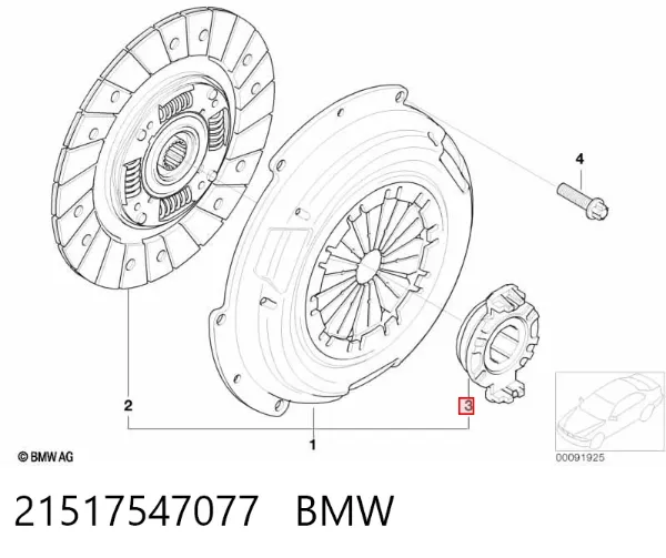 Rolamento de liberação de embraiagem 21517547077 BMW