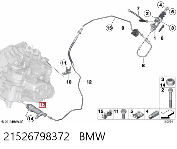 Cilindro de trabalho de embraiagem 21526798372 BMW