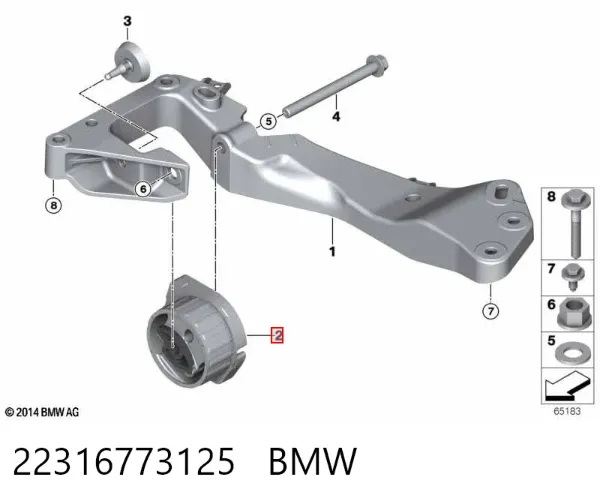Coxim de transmissão (suporte da caixa de mudança) 22316773125 BMW