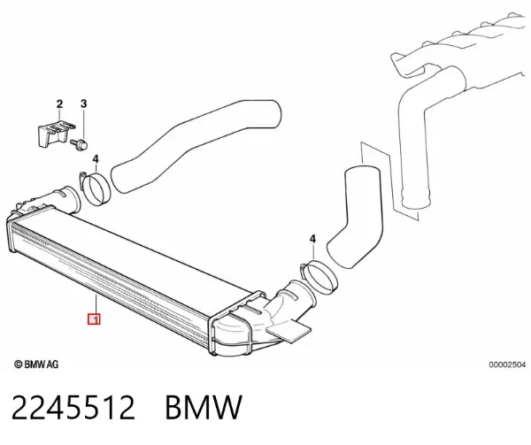 Radiador de intercooler 2245512 BMW