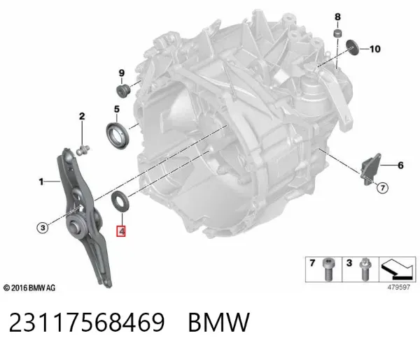 Vedação da Caixa Automática de Mudança (de árvore de saída/primária) 23117568469 BMW