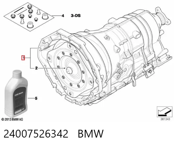 Caixa Automática de Mudança montada 24007526342 BMW