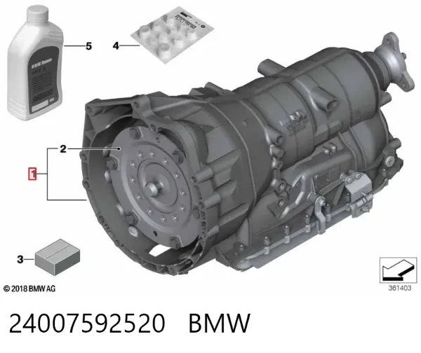 Caixa Automática de Mudança montada 24007592520 BMW