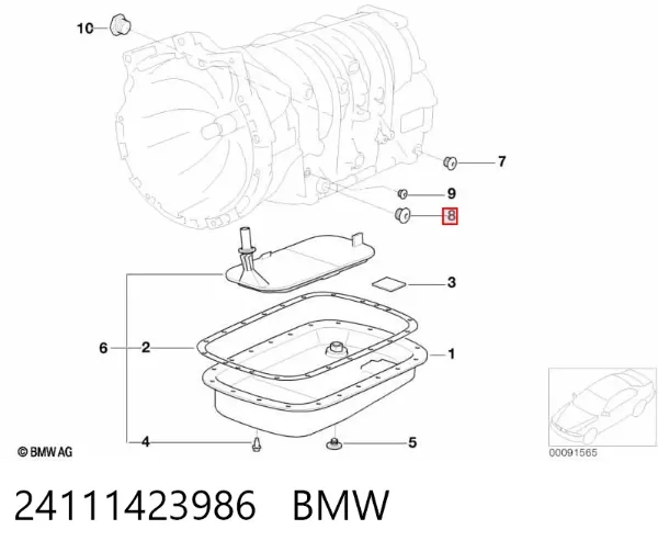 Tampão de panela da Caixa Automática de Mudança 24111423986 BMW