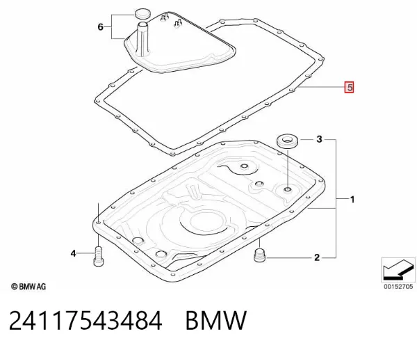 Vedante de panela da Caixa Automática de Mudança/Caixa Mecânica de Mudança 24117543484 BMW