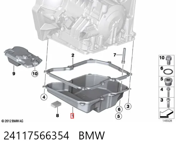 Cárter da Caixa Automática de Mudança 24117566354 BMW