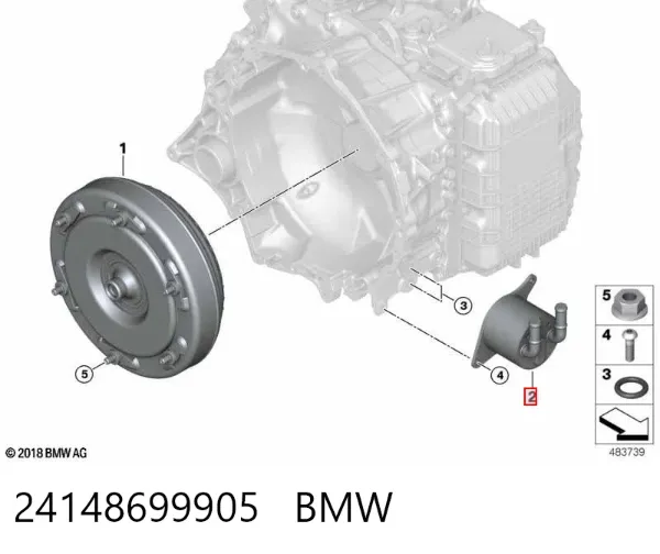 Radiador de esfriamento, Caixa Automática de Mudança 24148699905 BMW