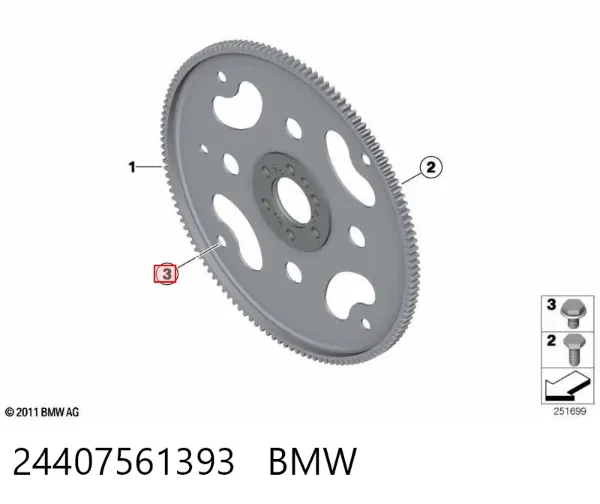 Parafuso de cabeça de motor (CBC) 24407561393 BMW
