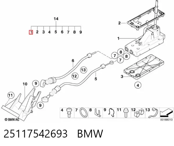 Mecanismo de mudança (ligação) Mini Cooper R50, R53