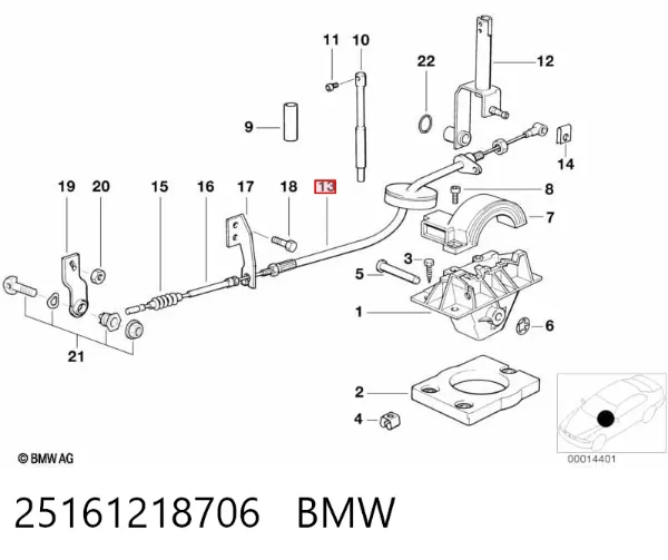 Cabo de mudança duplo 25161218706 BMW