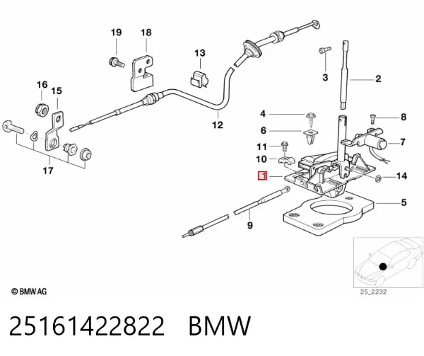 Mecanismo de mudança (ligação) BMW 3 E36