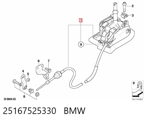 Mecanismo de mudança (ligação) 25167525330 BMW