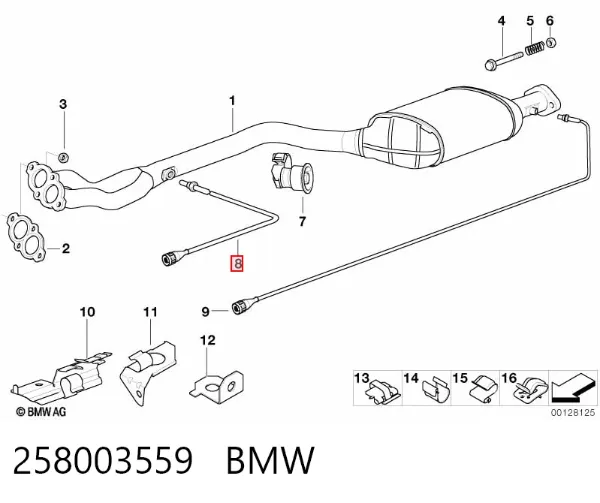 Sonda lambda, sensor de oxigênio 258003559 BMW