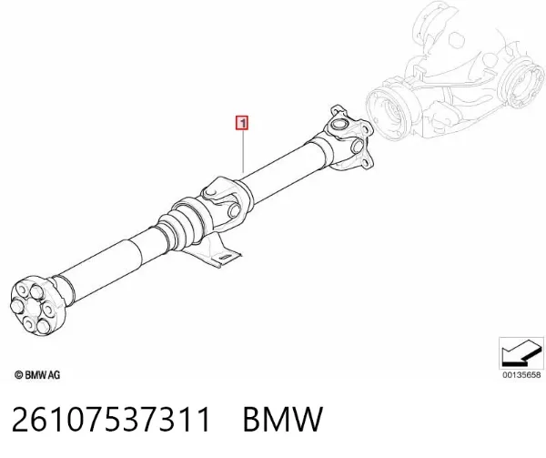 Junta universal traseira montada 26107537311 BMW