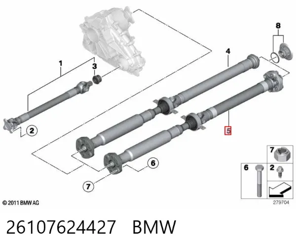 Junta universal traseira montada 26107624427 BMW