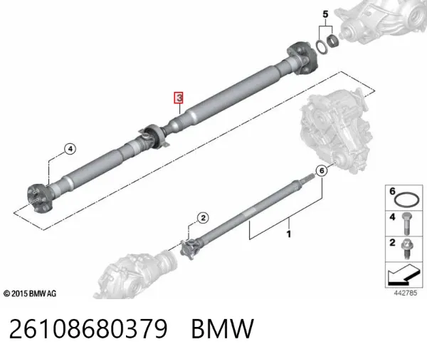 Junta universal traseira montada 26108680379 BMW
