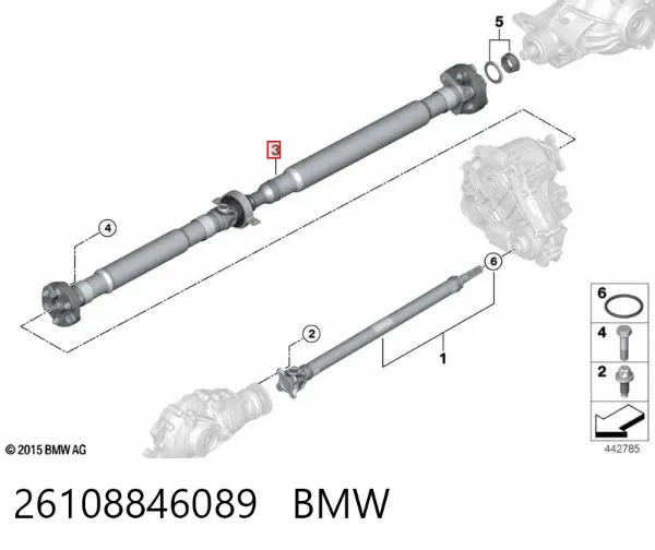 Junta universal traseira montada 26108846089 BMW