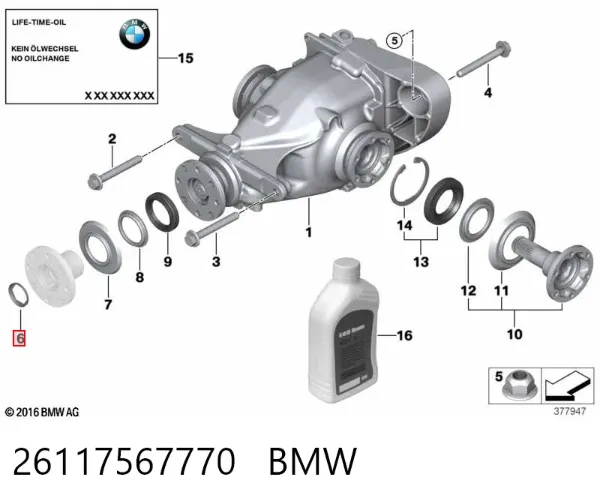 Porca cativa para parafuso auto-roscante 26117567770 BMW
