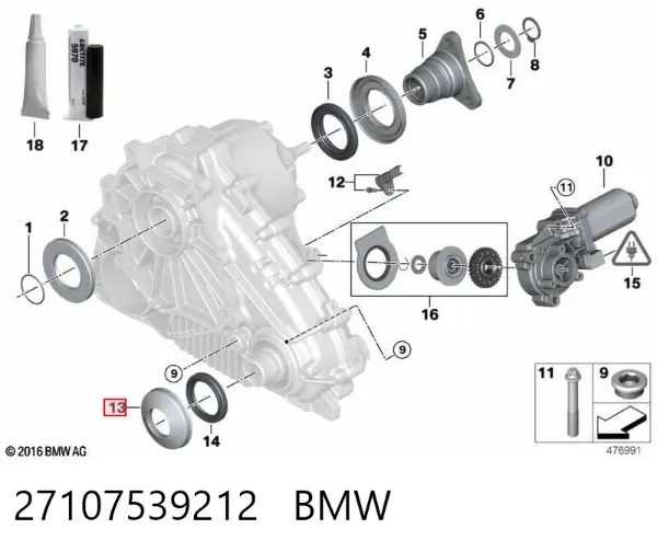 Bota de proteção dianteira de bucim da caixa de transferência 27107539212 BMW