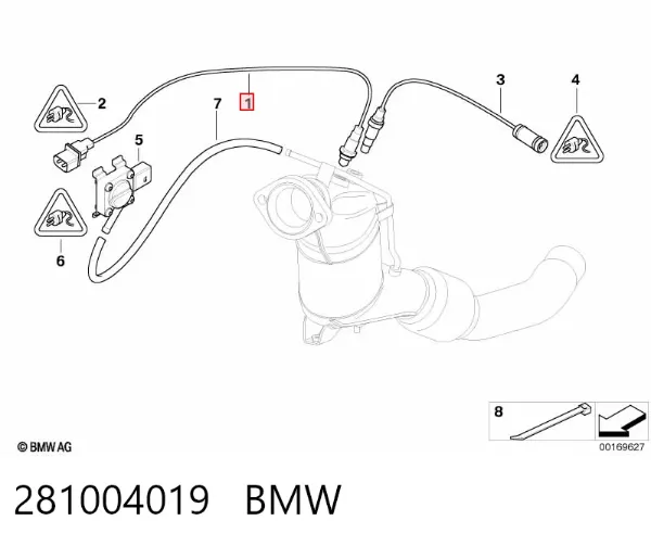 Sonda lambda, sensor de oxigênio 281004019 BMW