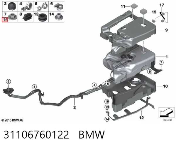 Parafuso de cabeça de motor (CBC) 31106760122 BMW