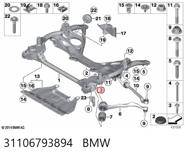 Rolamento de cubo traseiro 31106793894 BMW