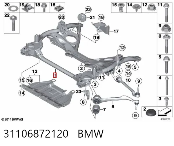 Viga de suspensão dianteira (plataforma veicular) 31106872120 BMW