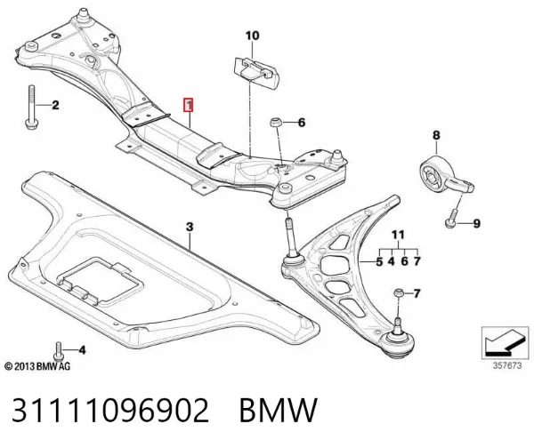 Viga de suspensão dianteira (plataforma veicular) BMW 3 E46