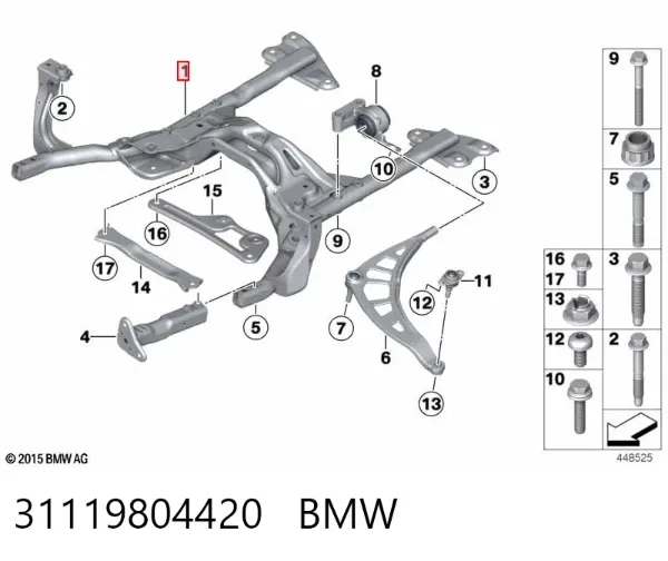 Viga de suspensão dianteira (plataforma veicular) Mini COUNTRYMAN R60