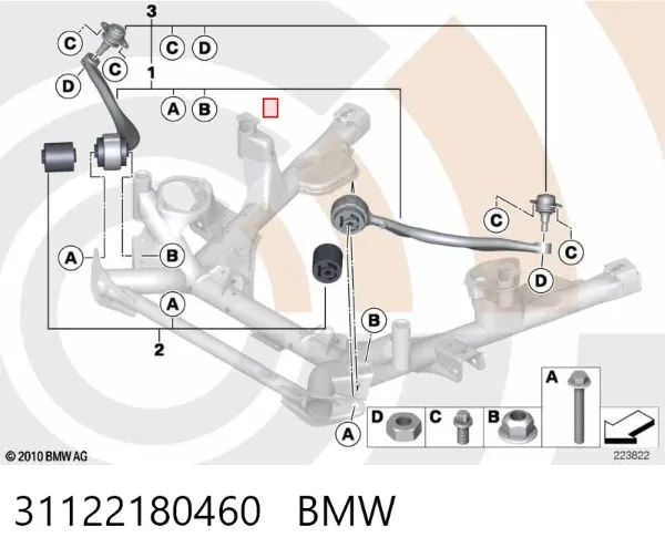 Bloco silencioso dianteiro do braço oscilante inferior 31122180460 BMW