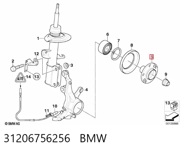Cubo dianteiro 31206756256 BMW