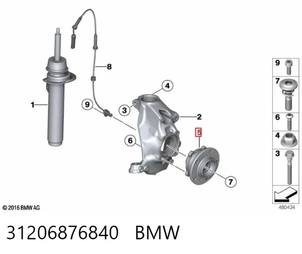 Cubo dianteiro 31206876840 BMW