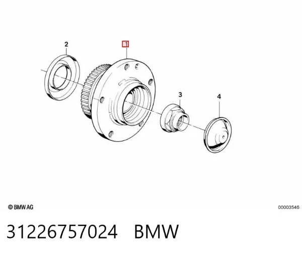 Cubo dianteiro 31226757024 BMW