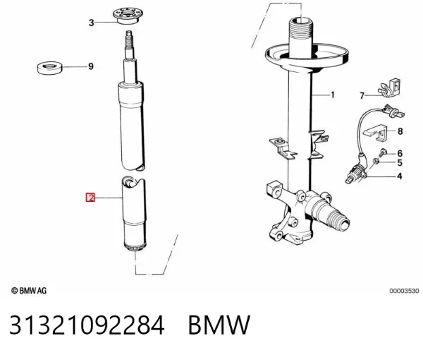 Amortecedor dianteiro 31321092284 BMW