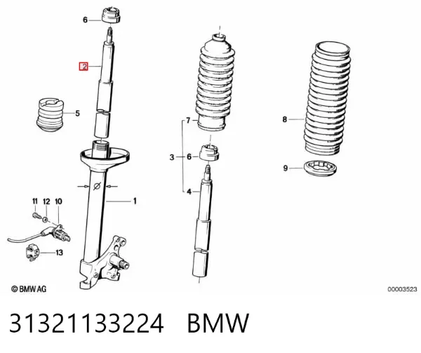 Amortecedor dianteiro 31321133224 BMW