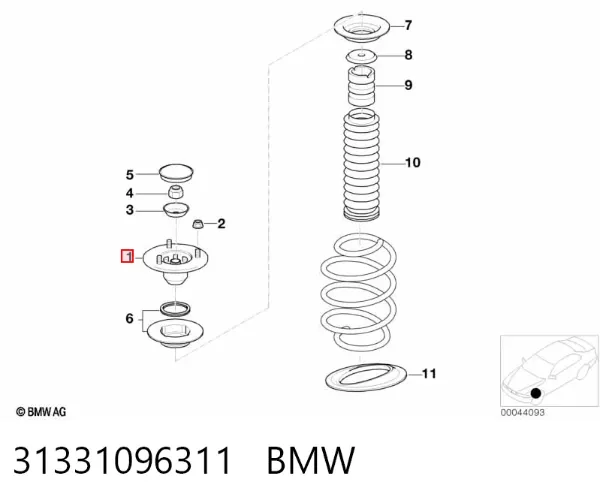 Suporte de amortecedor dianteiro 31331096311 BMW