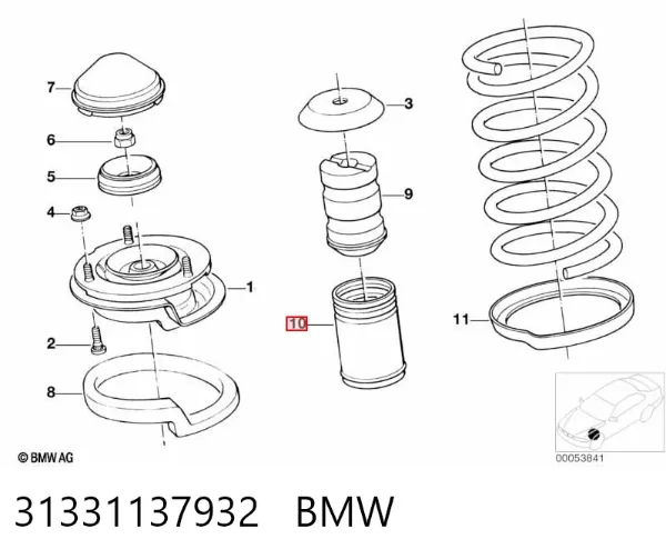 Bota de proteção de amortecedor traseiro 31331137932 BMW